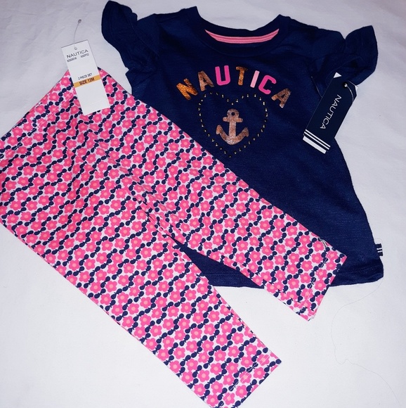 Nautica Girls Infant 2pc Casual Set - 12M - Picture 1 of 4